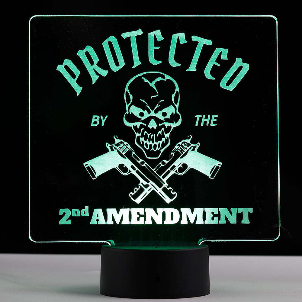 Protected by Second - LED Illuminated Patriotic Backlit Sign