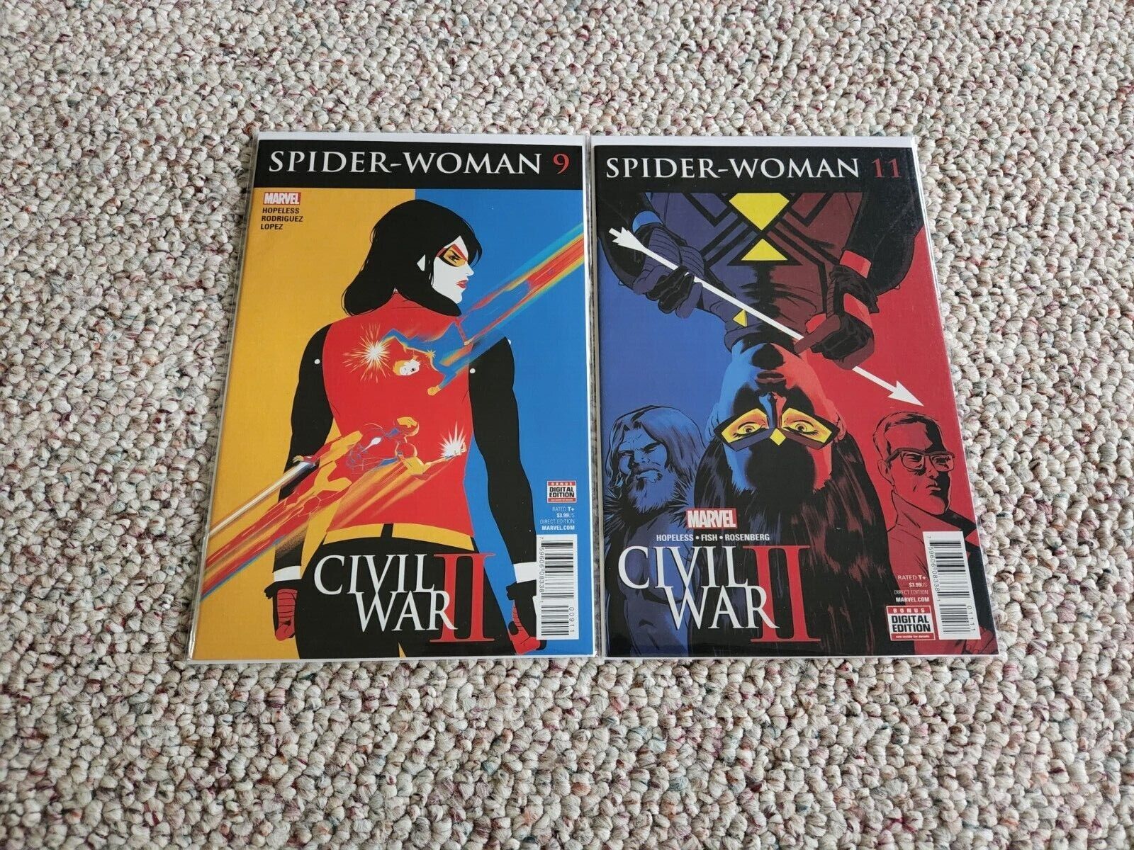Civil War II Spider-Woman Comics #9 and 11 - Never been read
