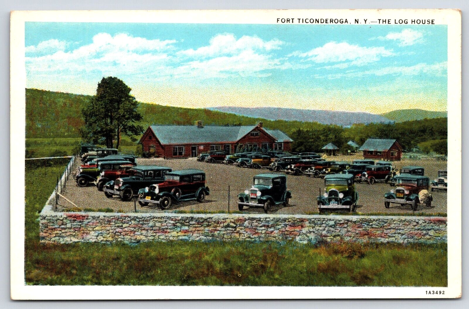 Fort Ticonderoga NY-New York, The Log House Museum, Vintage Antique Postcard