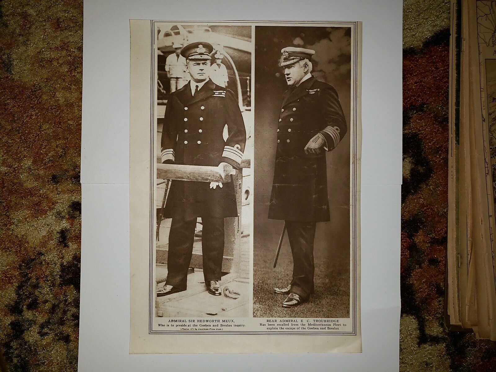 Admiral Sir Hedworth Meux Admiral E.C. Troubridge 1914 WW1 World War1 Picture