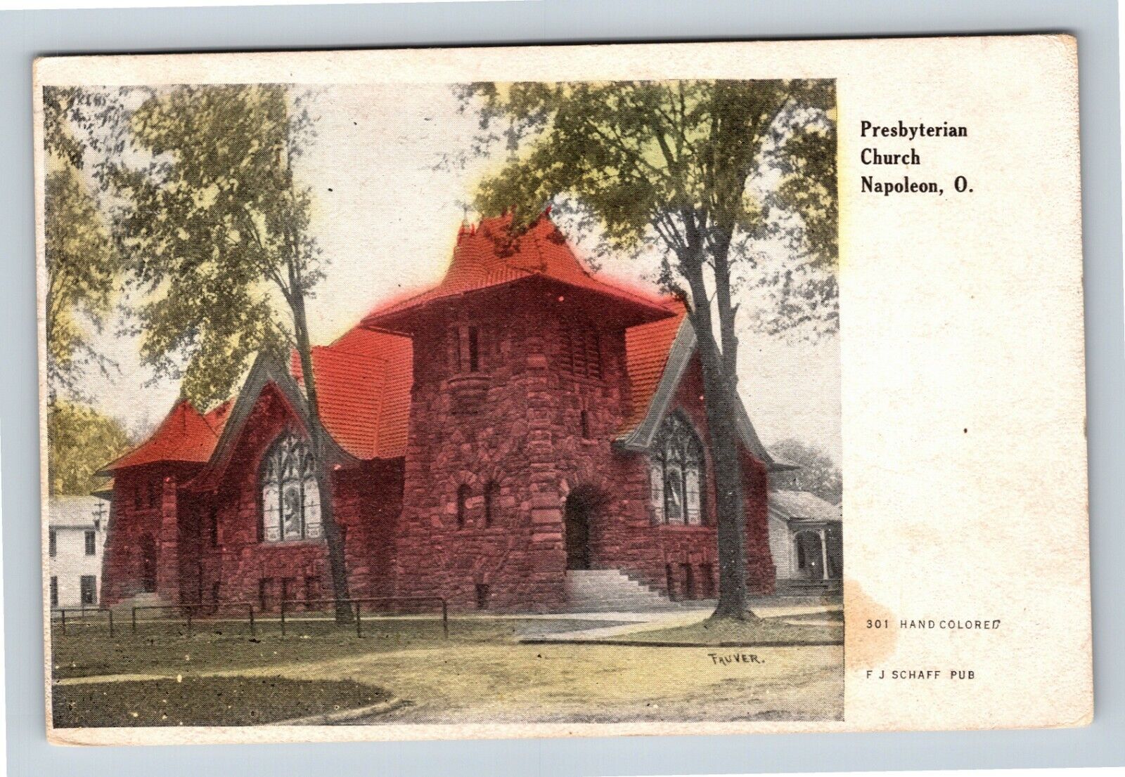 Napoleon OH, Presbyterian Church, Ohio c1908 Vintage Postcard