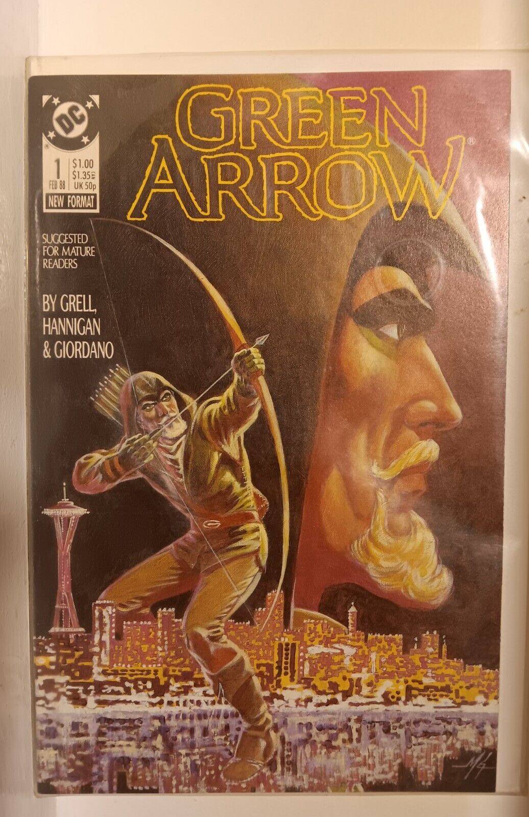 Vintage DC Comics Green Arrow #1 1988 - Mike Grell - Near Mint 