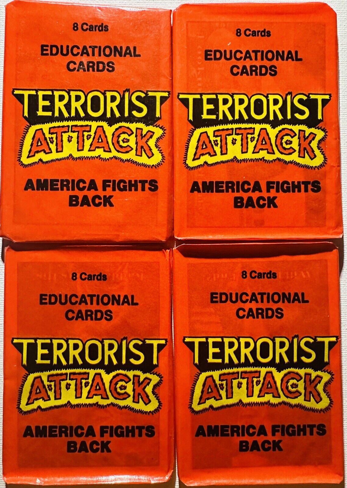 Terrorist Attack Vintage Trading Cards ONE Wax Pack 1986