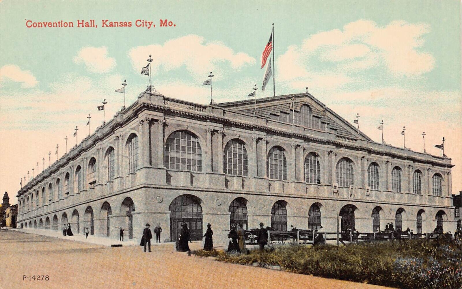 Kansas City MO-Missouri, Convention Hall Center Early 1900s Vtg Postcard D26
