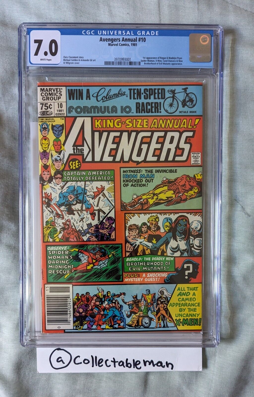 Avengers Annual #10 CGC 7.0 1981 1st Rogue and Madelyn Pryor Comic Newsstand