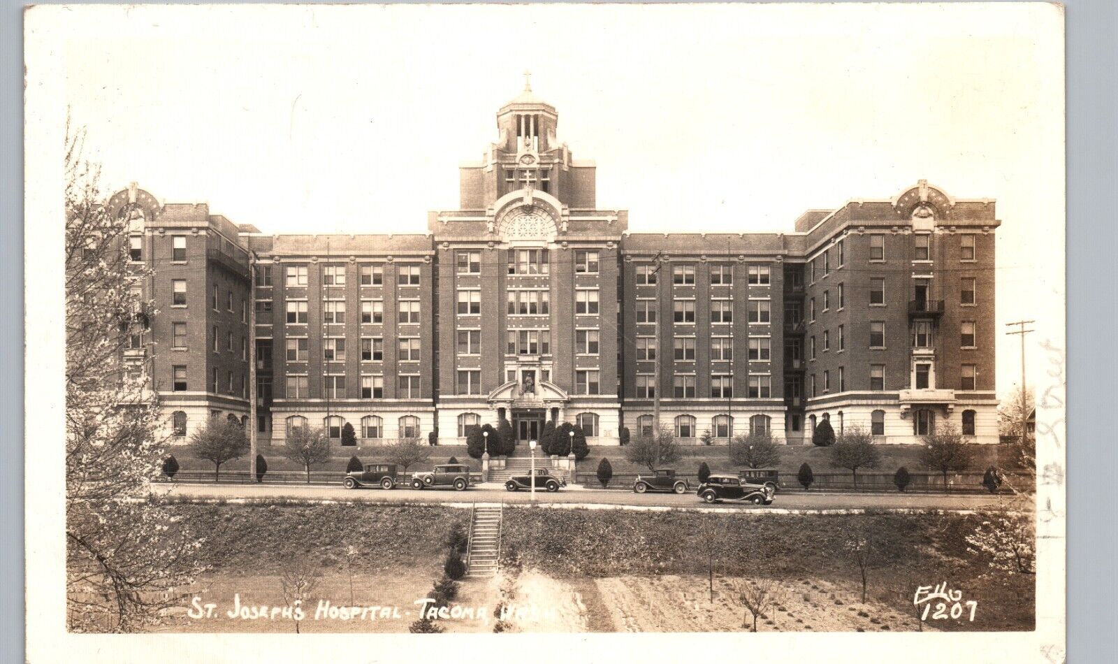 TACOMA WASHINGTON ST JOSEPH\'S HOSPITAL c1940 real photo postcard rppc wa antique
