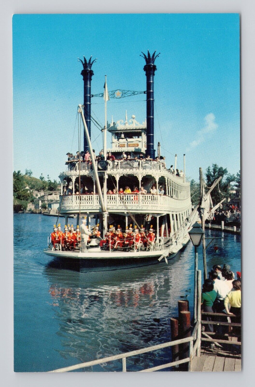 Postcard Disneyland Down the Great Rivers of America C-9 Mark Twain Paddle-wheel