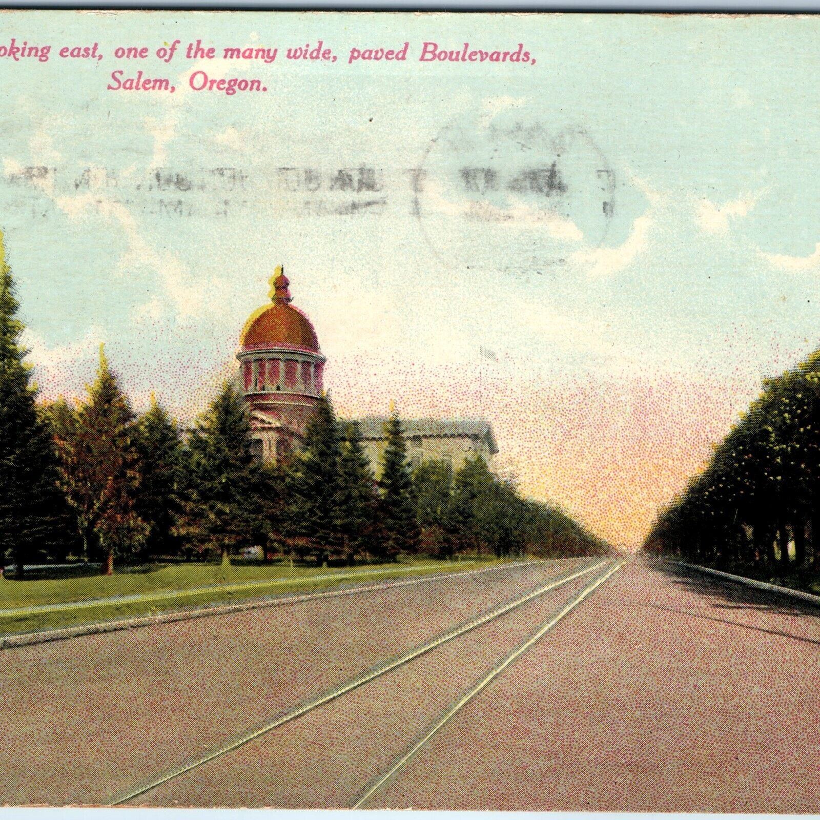c1910s Salem, Ore State Street East Paved Boulevard Postcard Loewenfeld Rare A73