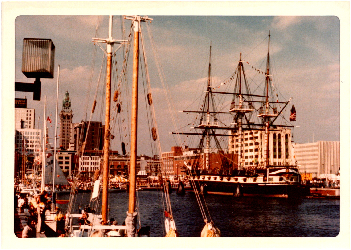 USS Constellation Naval Ship at Inner Harbor Baltimore Maryland 1977 Kodak Photo