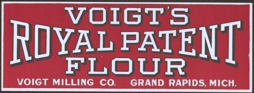 Vintage Flour Poster Original Voigt\'s Royal Patent Cooking Baking Sign 1930s