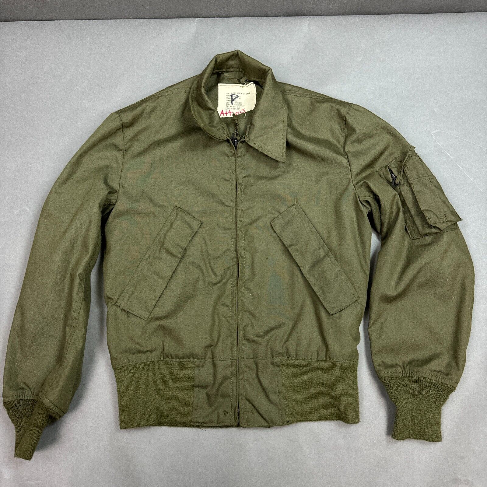 Vintage US Military Flyers Jacket Men Extra Small Green Flight Vietnam War Nomex