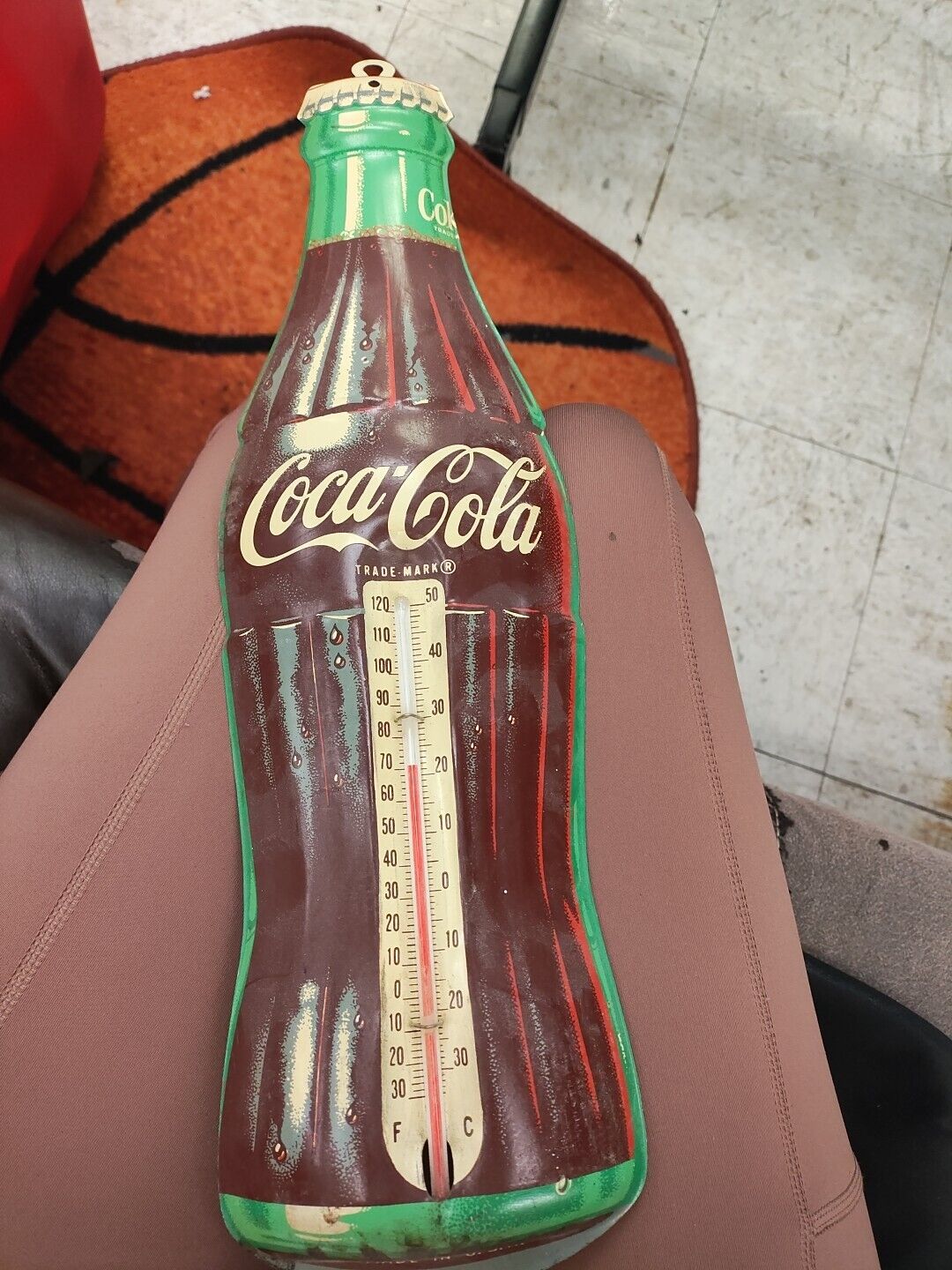Vintage Coca-Cola Bottle Thermometer, 29\