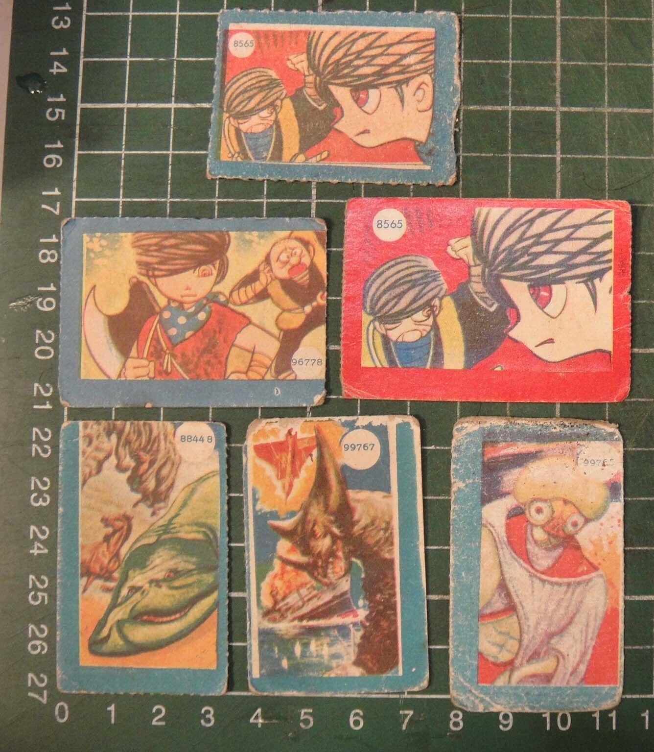 BS1) 70's Malaysia Trading Cards ~ Japanese Manga Menko WATARI NINJA BOY mix x 6