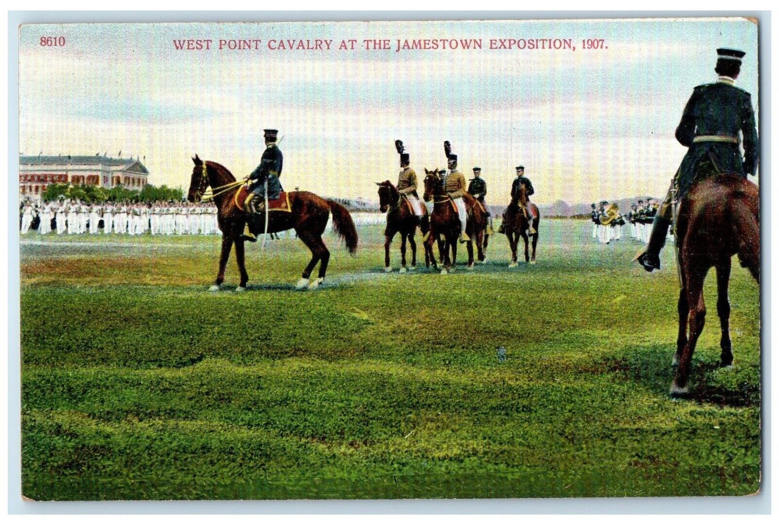1907 West Point Cavalry At Jamestown Exposition Norfolk VA Antique Postcard