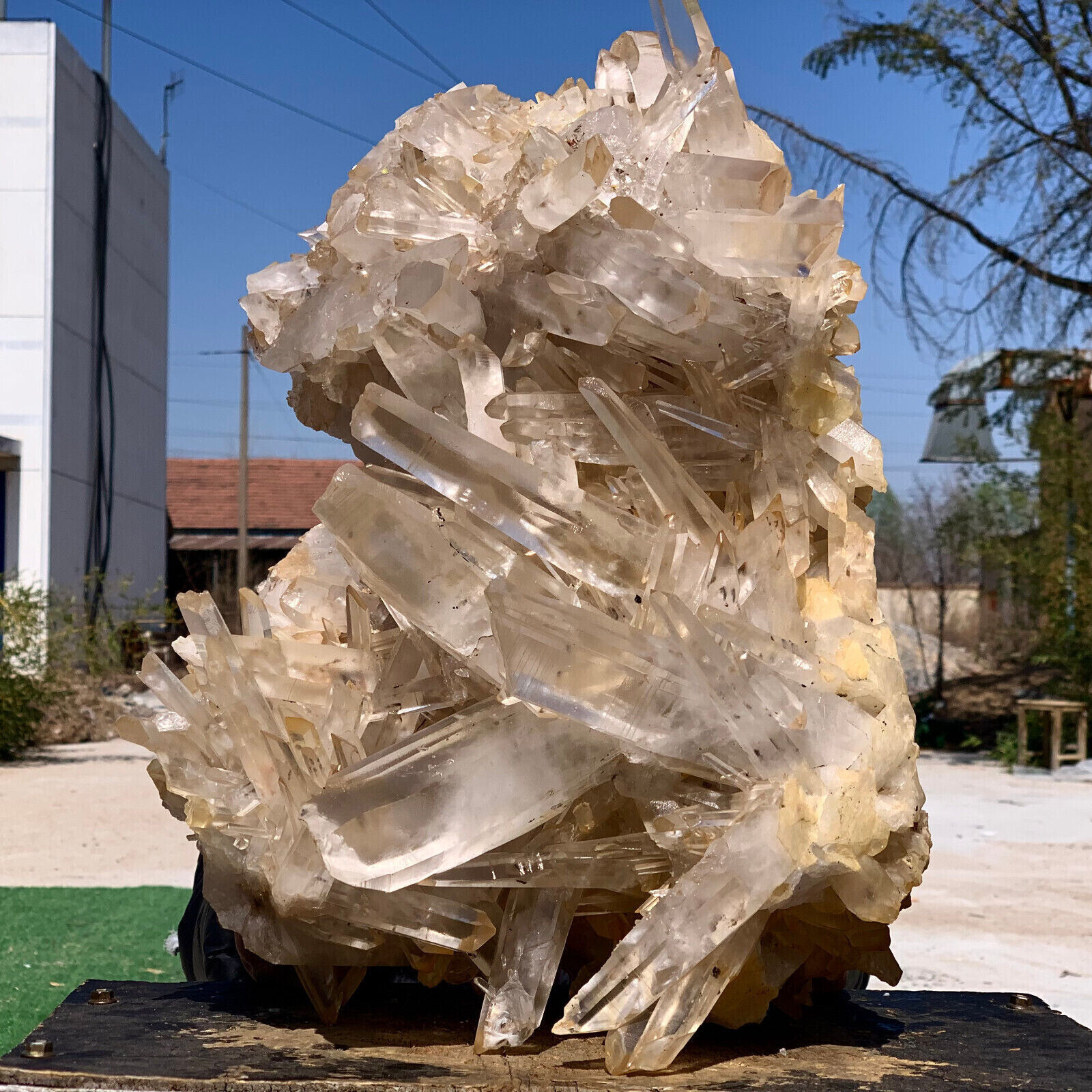 43.67LB A+++Large Natural white Crystal Himalayan quartz cluster /mineralsls