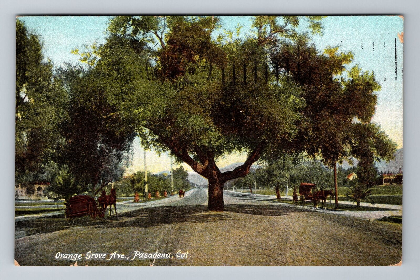 Pasadena CA-California, Orange Grove Avenue, c1909, Vintage Postcard