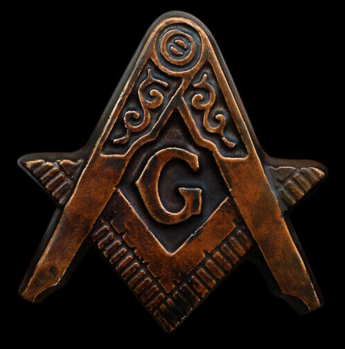 Freemason Masonic Lodge Symbol sculpture plaque in Dark Bronze Finish replica