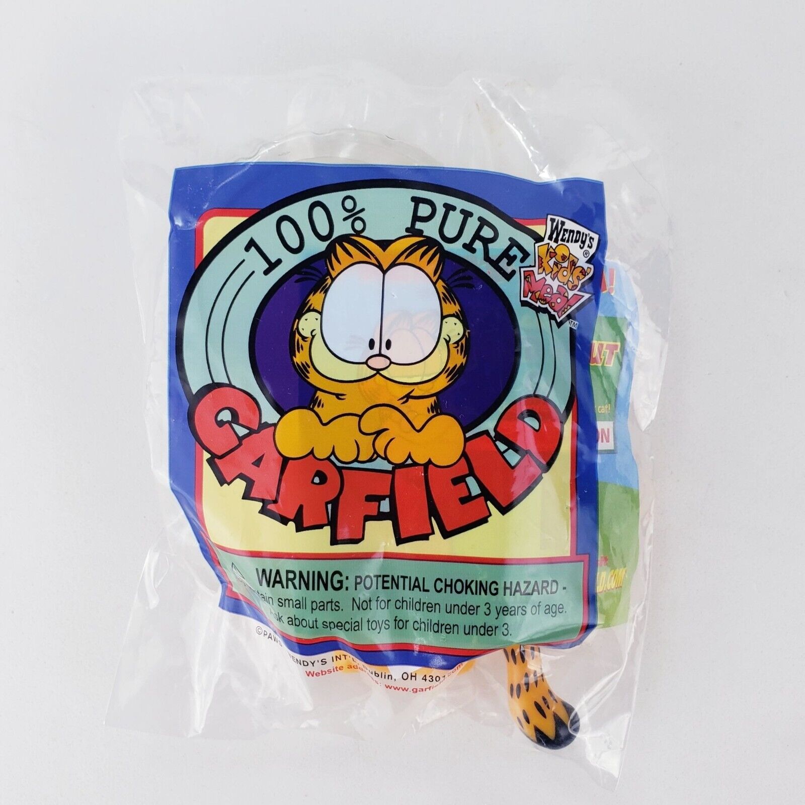 Sealed Vintage 2001 Garfield Suction Cup Pull String Window Climber Wendy's Toy