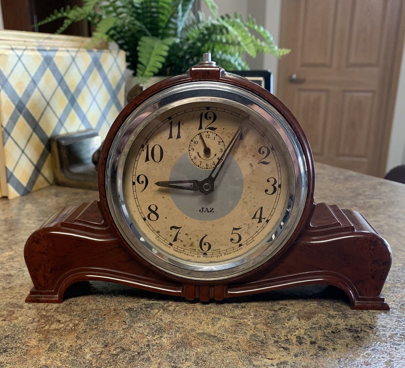 Antique JAZ Art Deco Bakelite Alarm Clock - AMAZING COND - Works Great