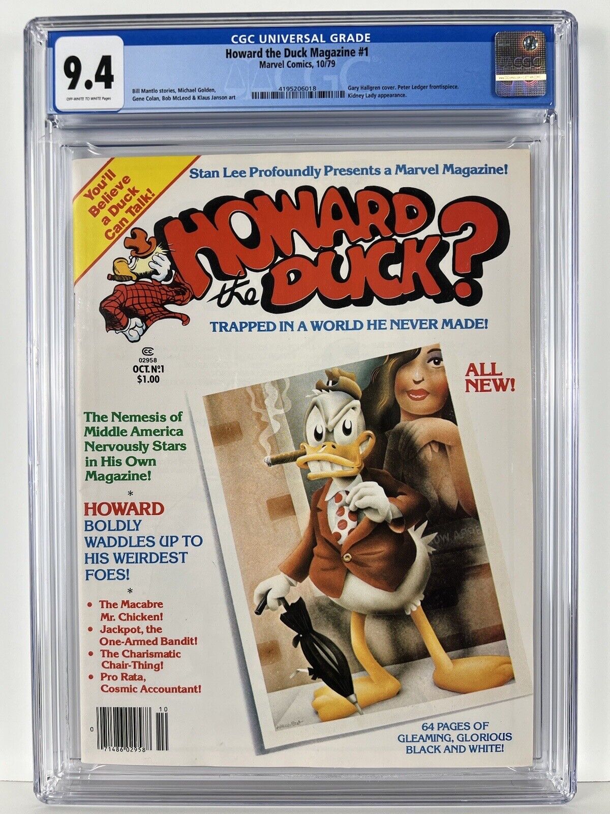 Howard the Duck Magazine 1 CGC 9.4 NM Controversial Issue: Beverly Topless