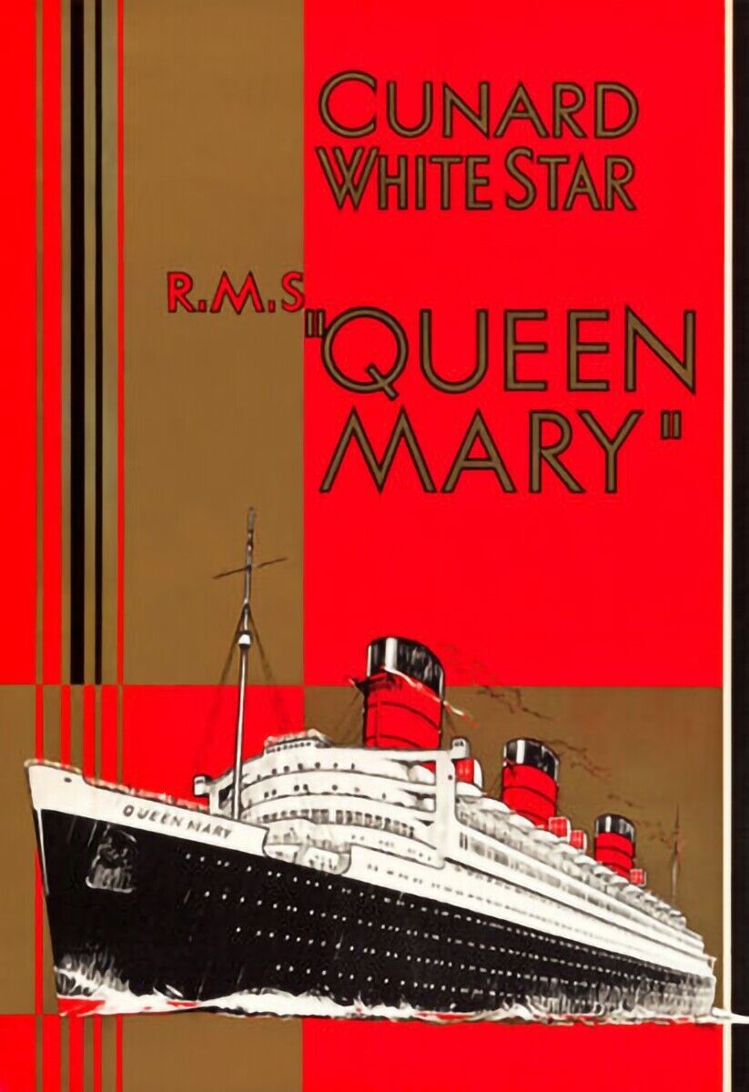 1936 Cunard White Star Lines Queen Mary Travel Metal Fridge Magnet 2.7x4 8416