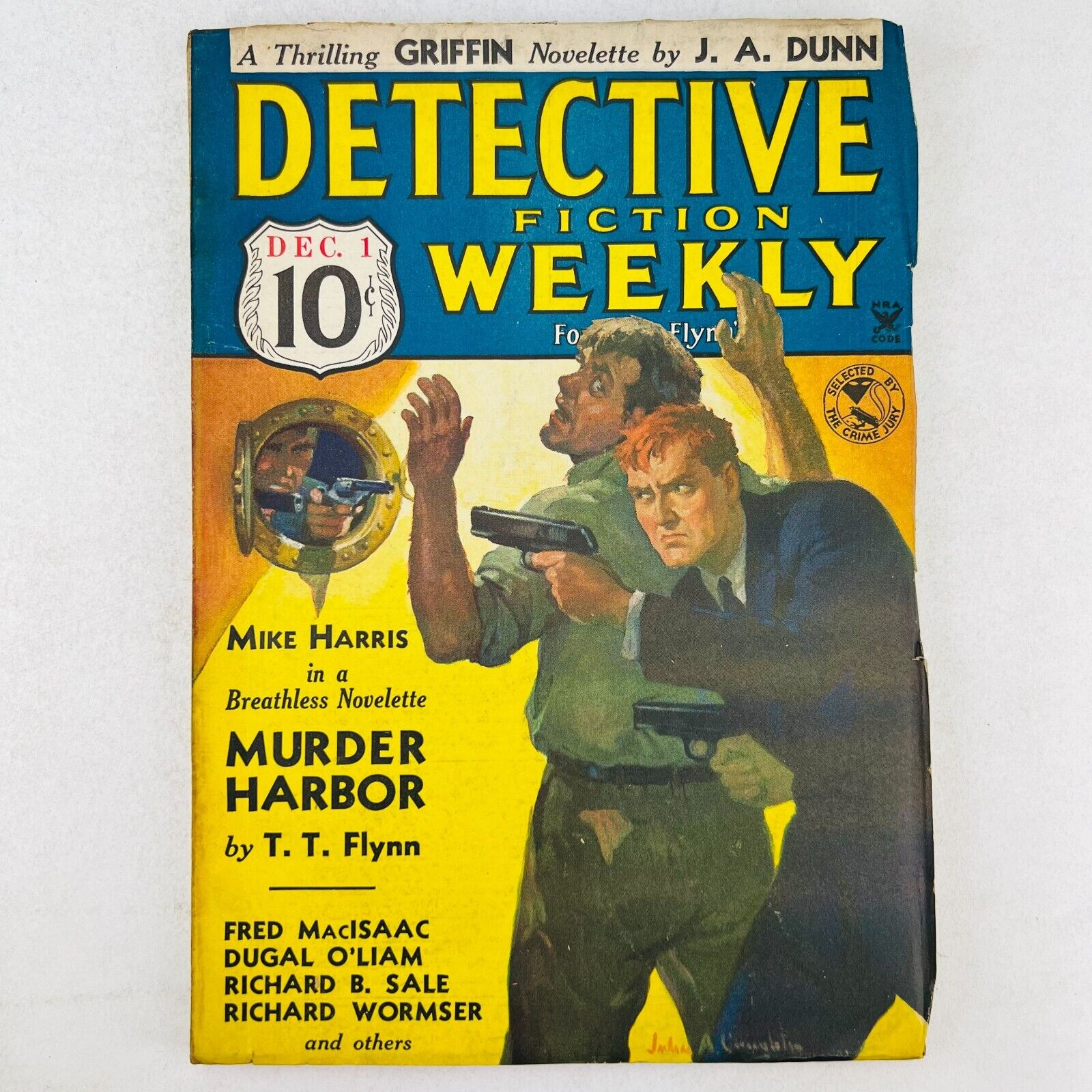 RARE PULP  DETECTIVE FICTION WEEKLY - 1934 DEC 1 - MURDER HARBOUR  - FINE