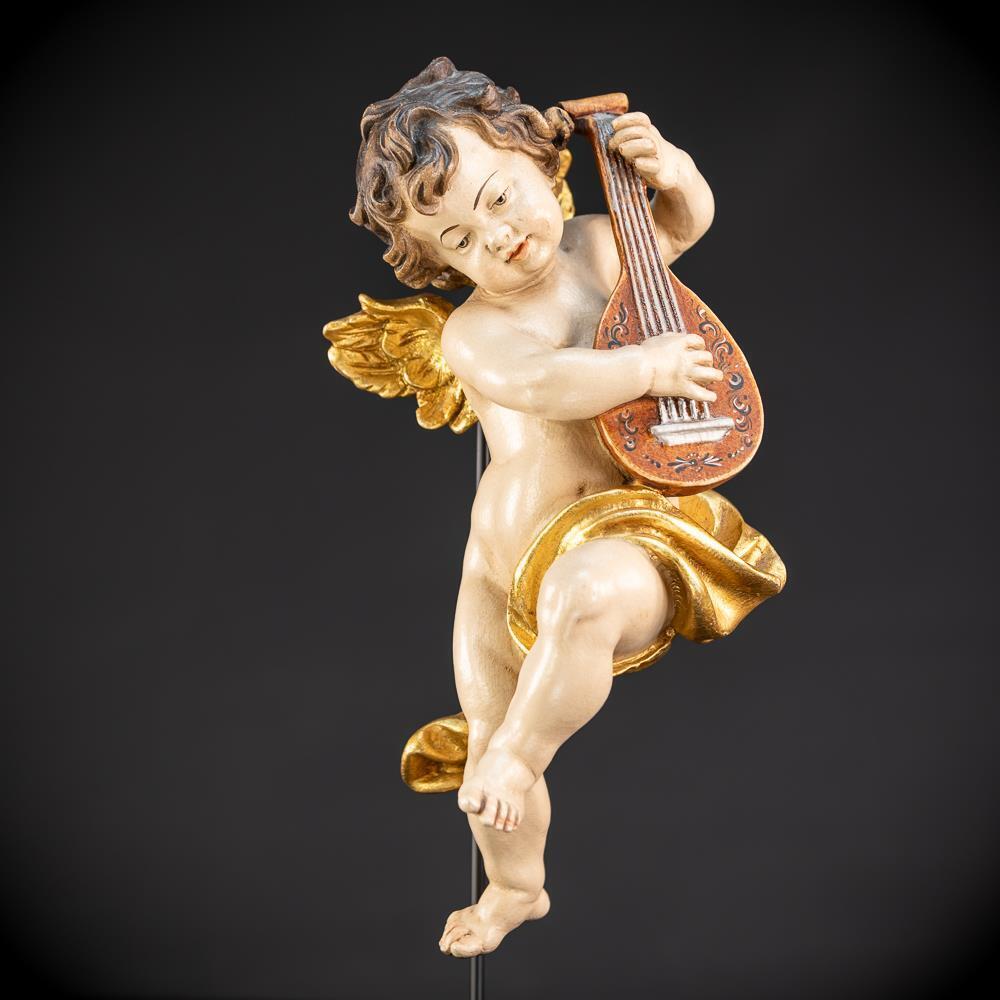 Angel Sculpture | Italian Wooden Archangel Statue | Wood Vintage Figure | 15\