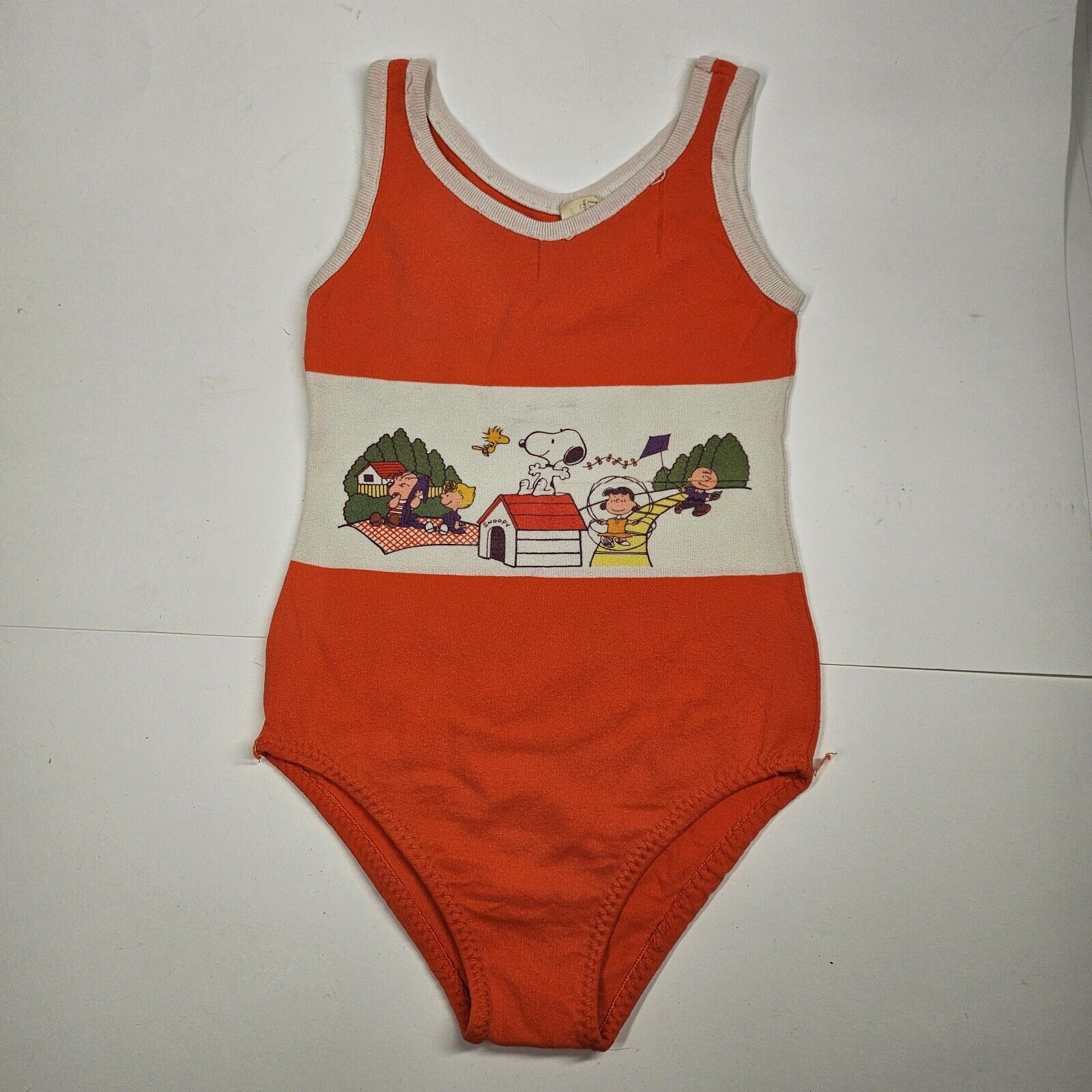 Vintage Peanuts Snoopy Kids’ Swimsuit 2T-4T Orange Danskin
