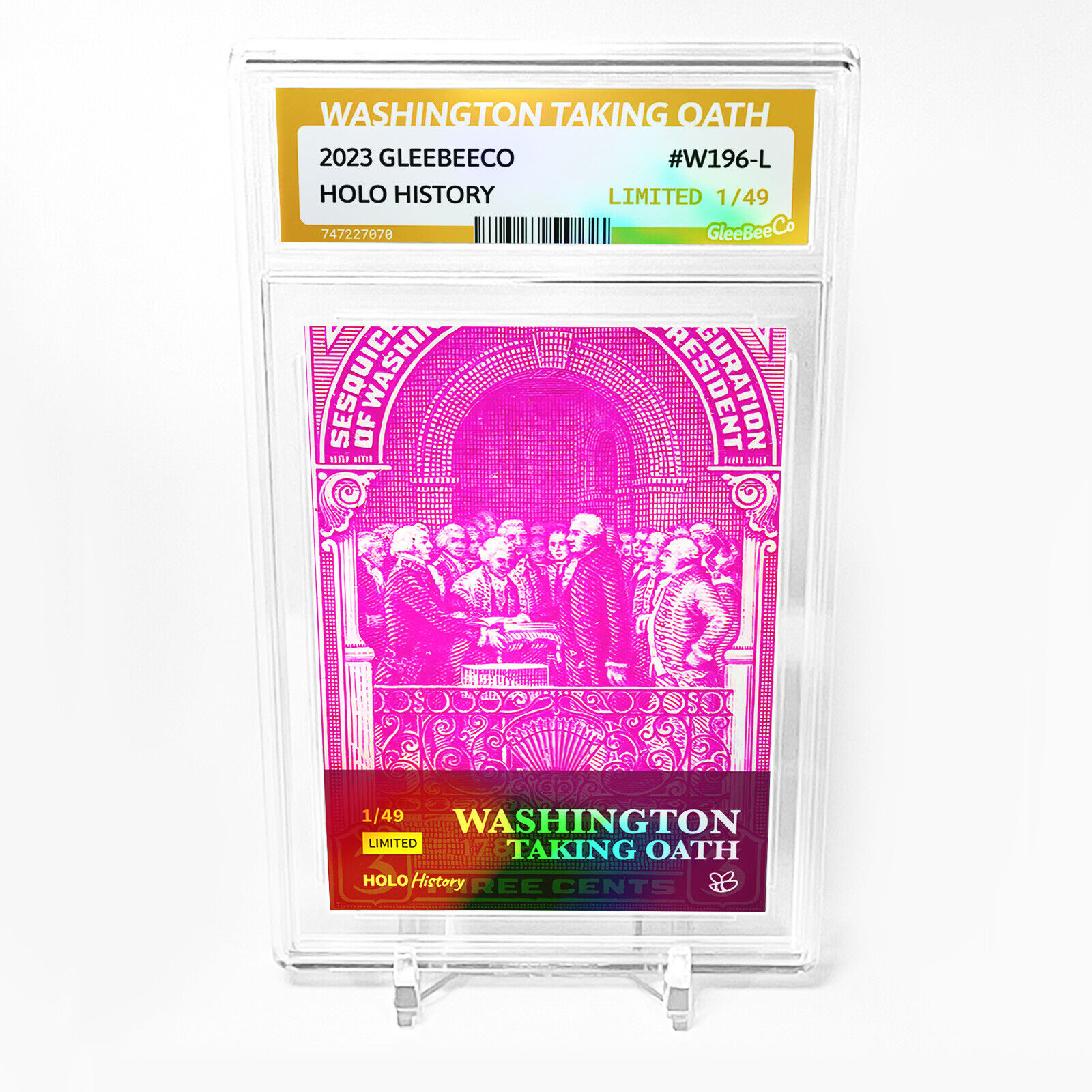 WASHINGTON TAKING OATH 1939 Stamp George Washington GleeBeeCo Card #W196-L /49