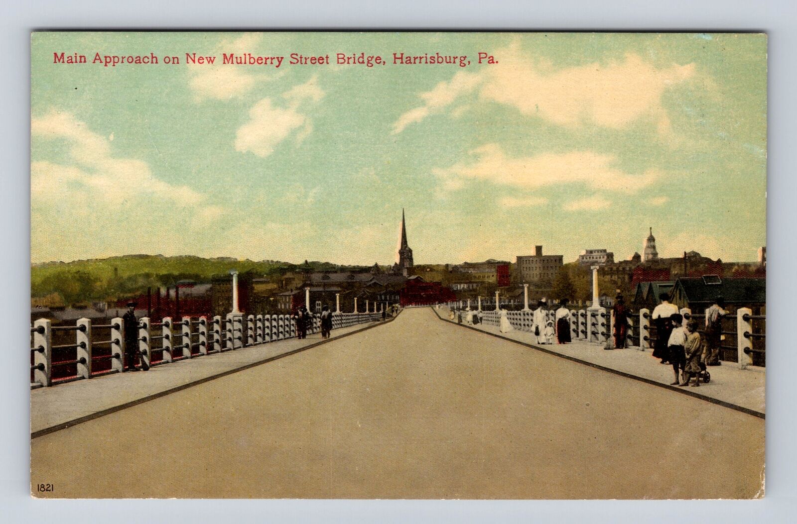 Harrisburg PA- Pennsylvania, Main Approach New Mulberry Street, Vintage Postcard