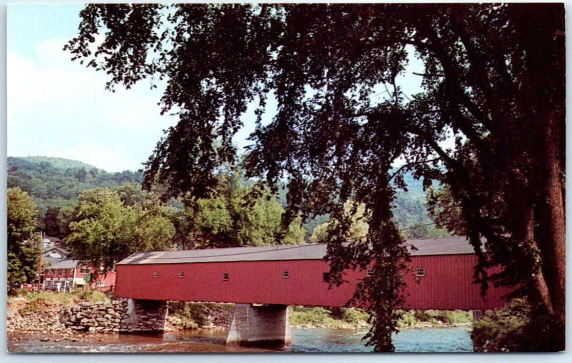 Postcard - Covered Bridge at West Cornwall, Connecticut, USA