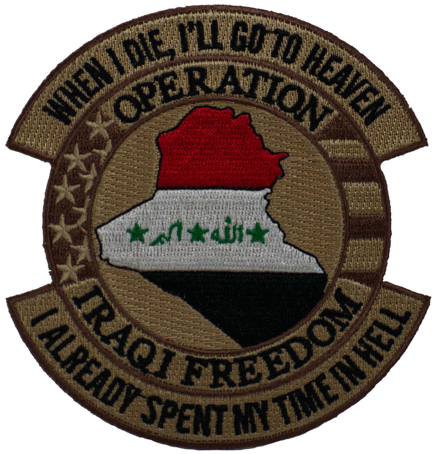 OPERATION IRAQI FREEDOM I ALREADY SPENT MY TIME IN HELL PATCH VETERAN OIF MAP