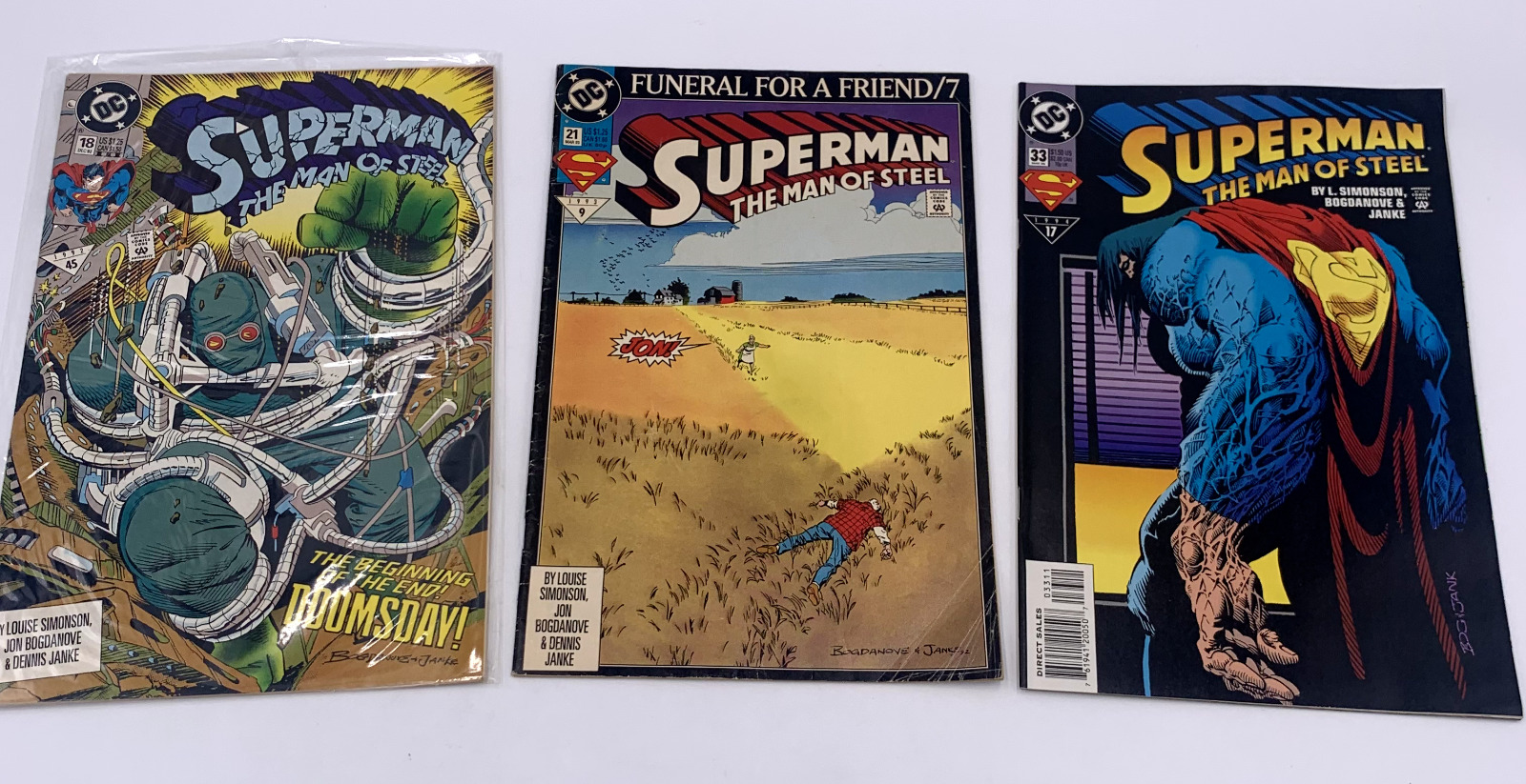 Lot (3) Superman #18, #21, #33 Comics 1991 DC Comics