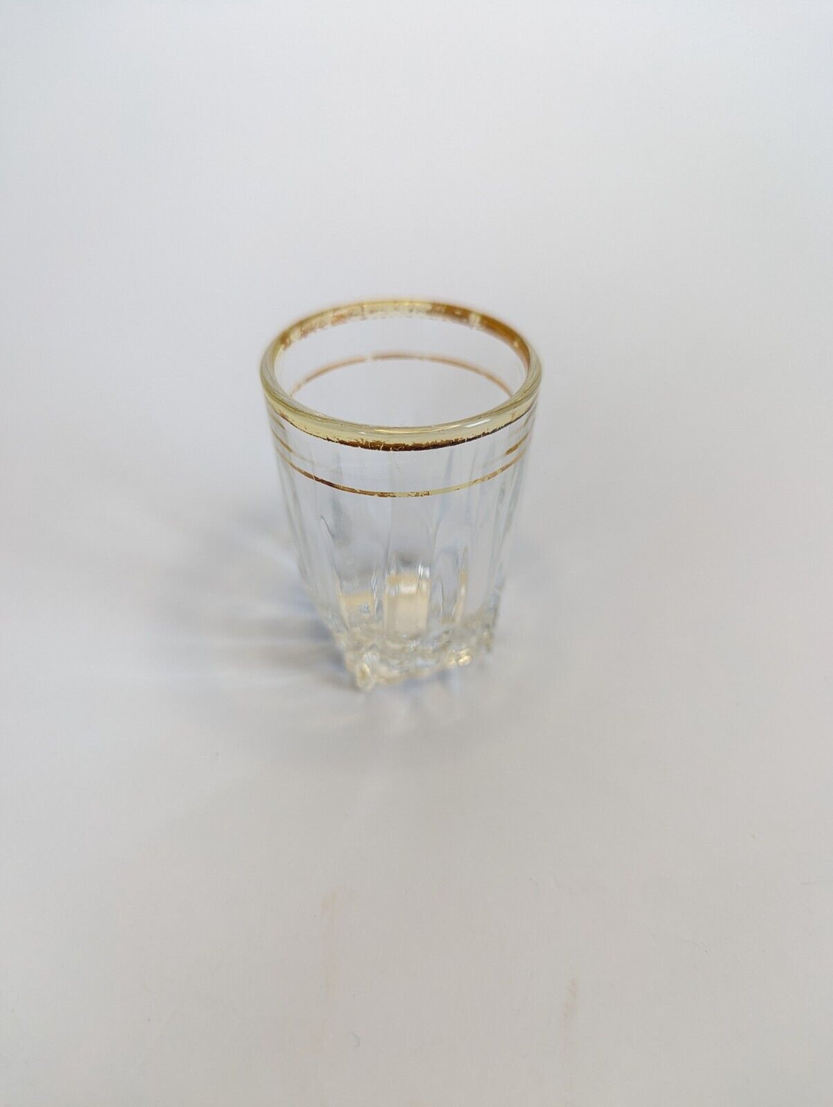 Vintage 1940\'s Gold Rim Shot Glass Mid Century Modern Retro Barware 