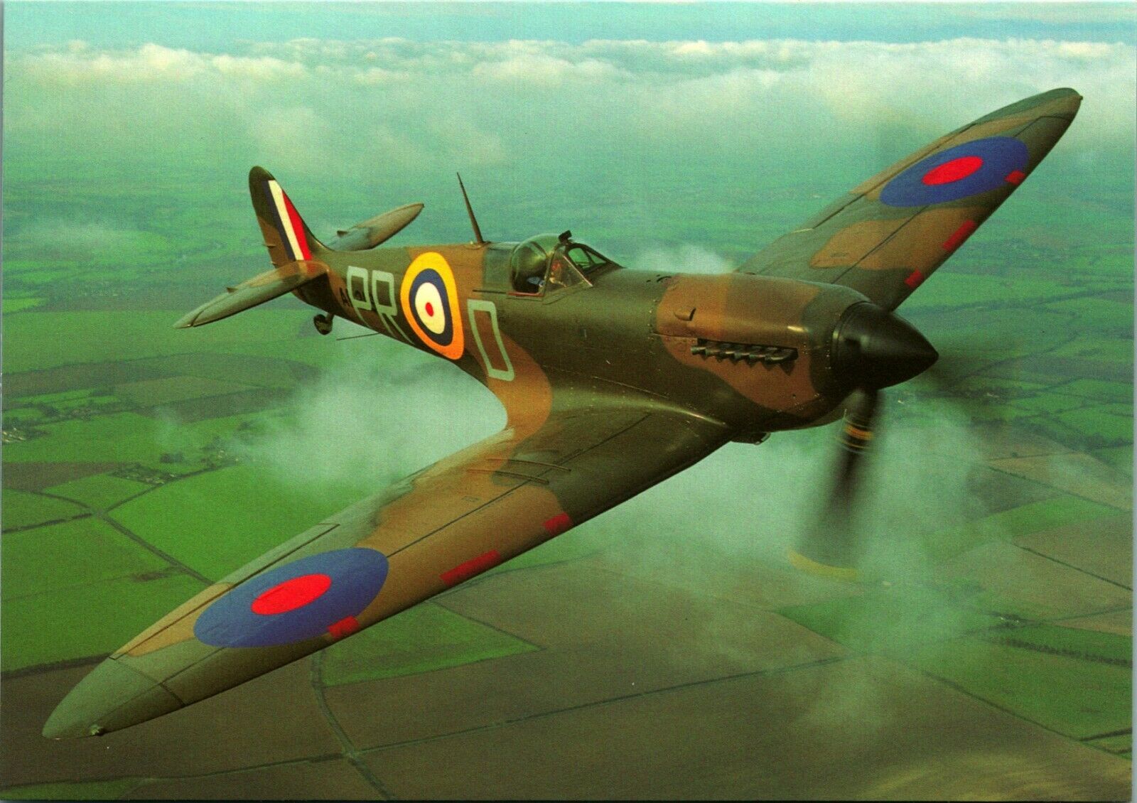 Spitfire Mk1a Fighter Plane UNP Continental Size Postcard