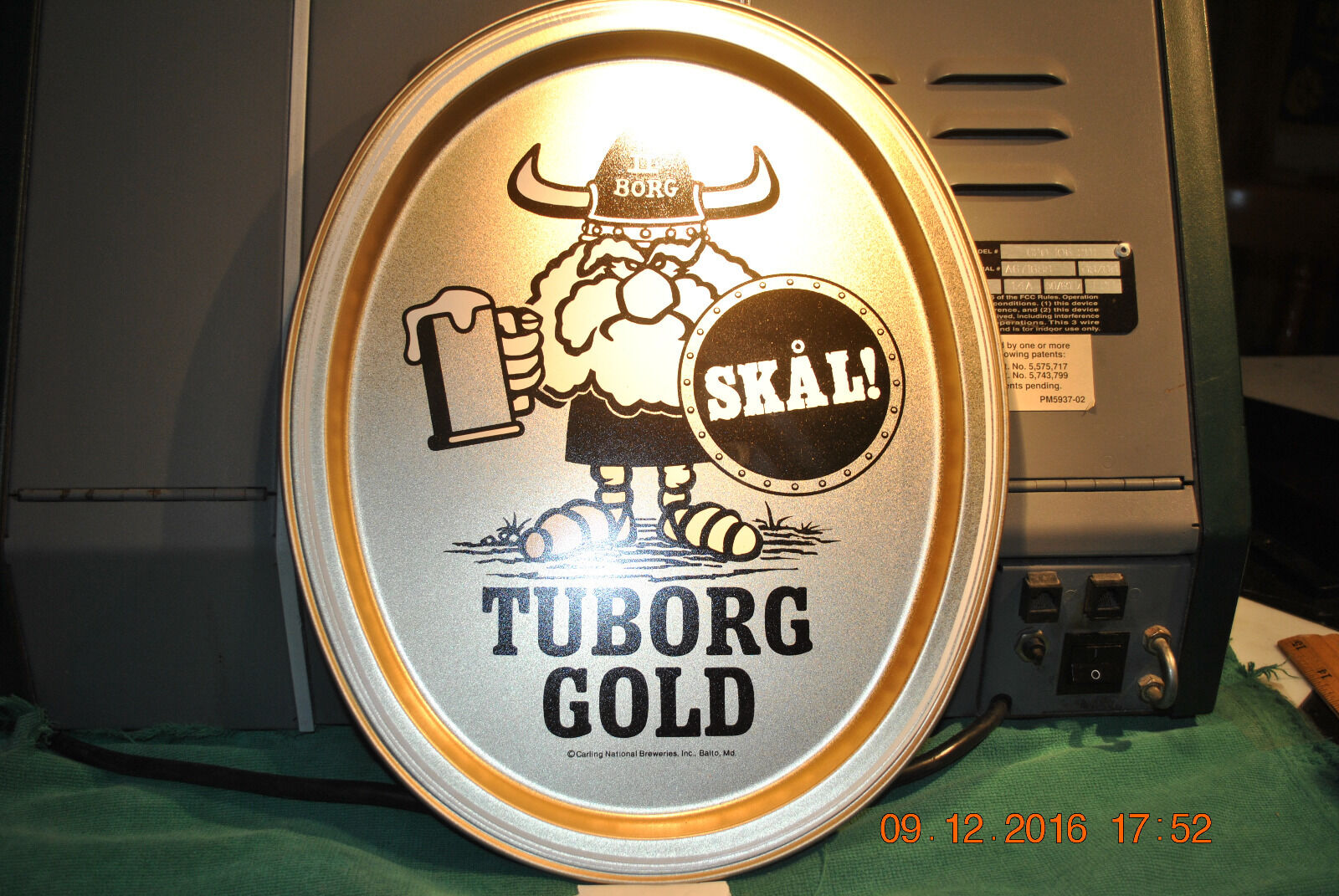 TUBORG GOLD BEER TRAY - VINTAGE METAL TRAY - NEW OLD STOCK