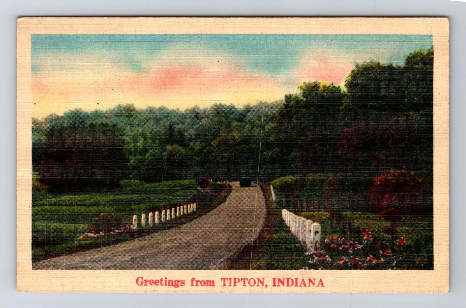 Tipton IN-Indiana, Scenic Greetings, Antique Souvenir Vintage Postcard