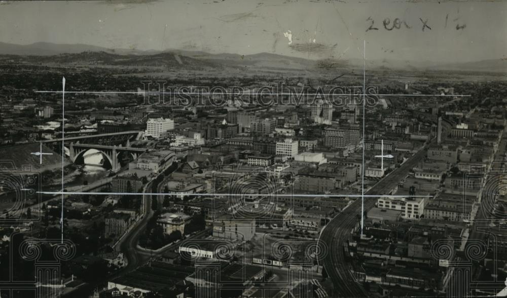 1935 Press Photo Spokane, Washington Aerial Views - spb18230