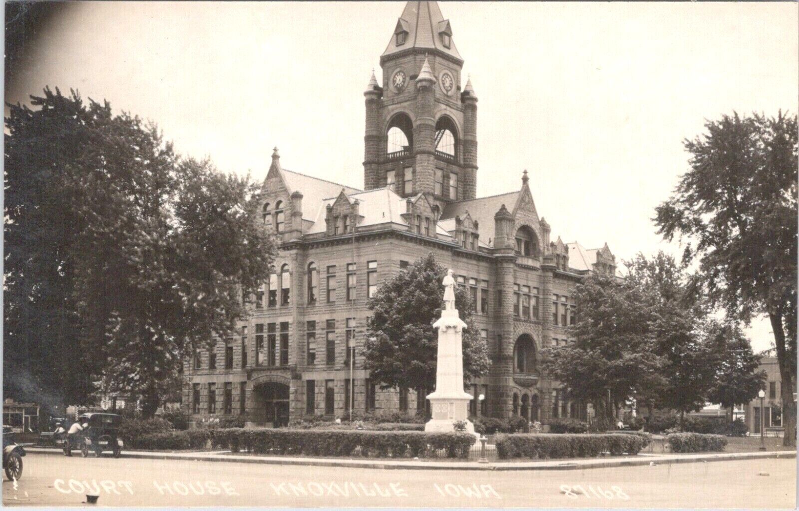Postcard RPPC Iowa IA Knoxville Marion County Courthouse 1930