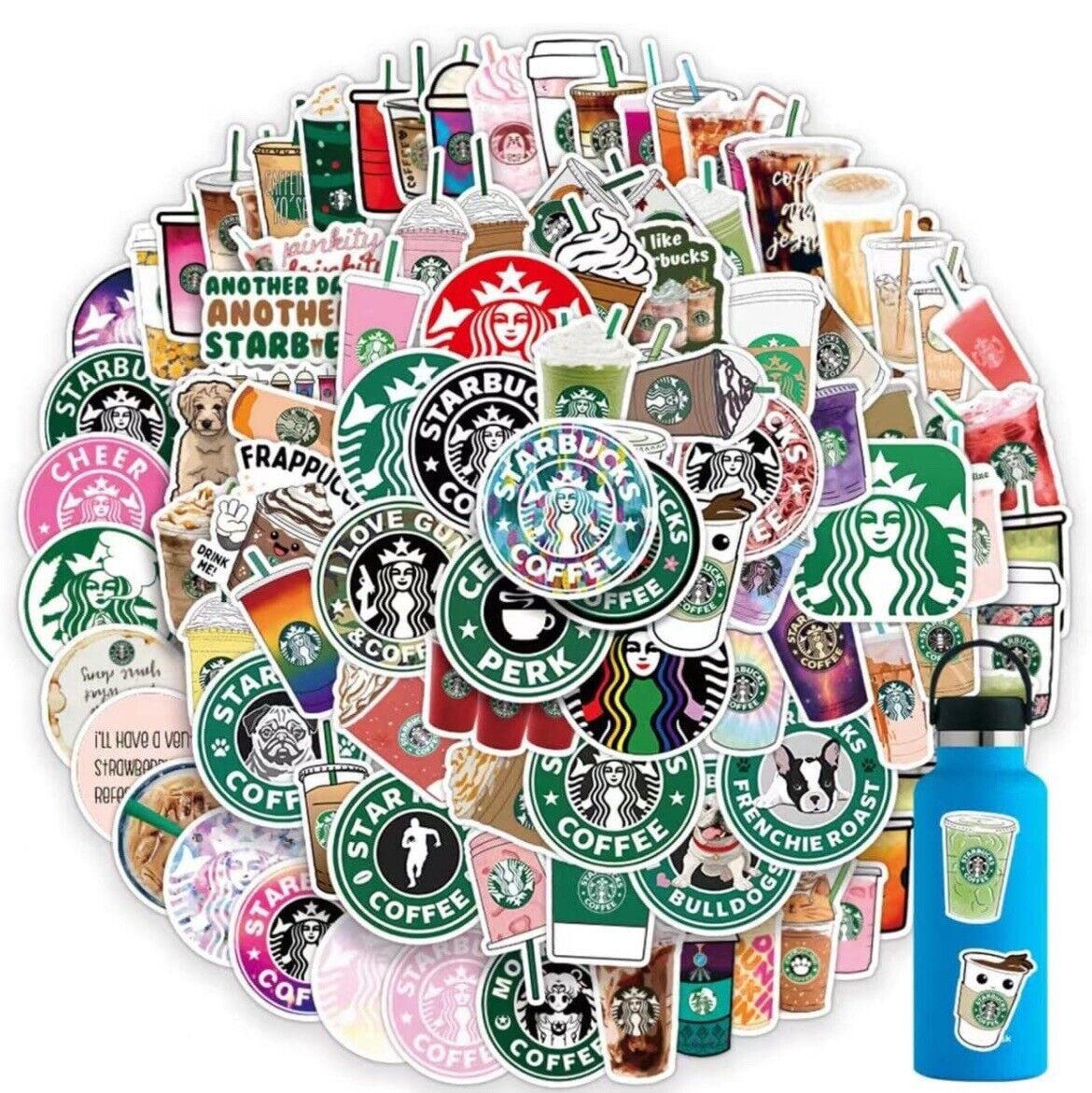 30 Starbucks Stickers ~ Starbucks Merch ~ Starbucks Logo Vinyl Decal ~ 30Pc