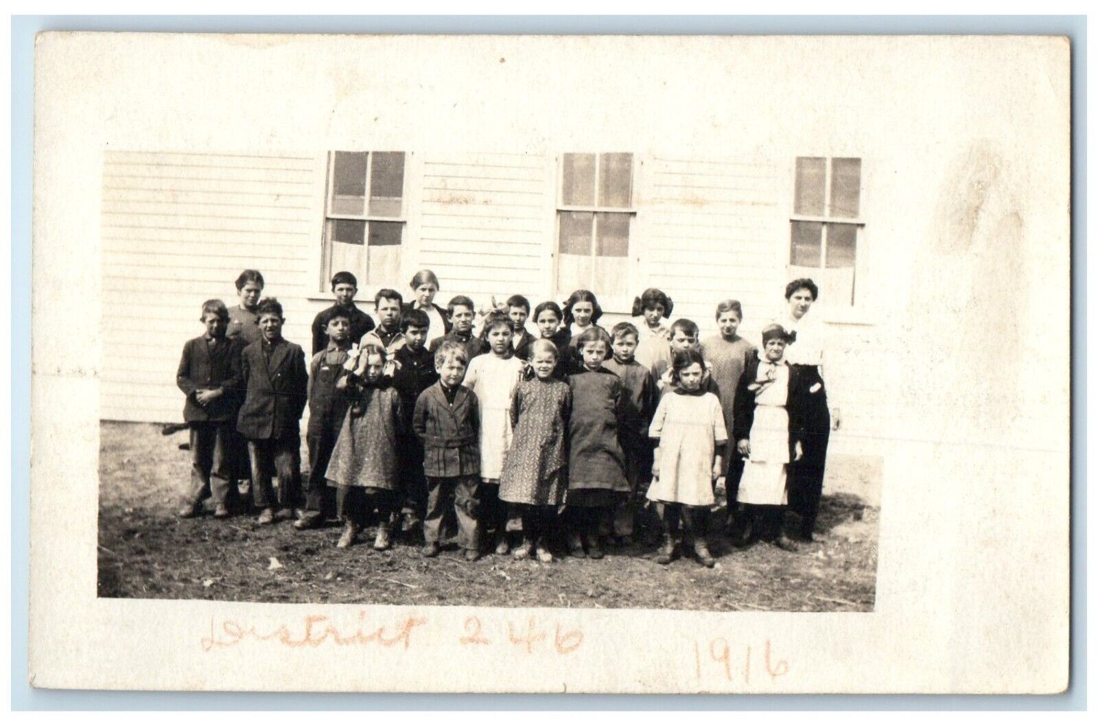 1915 School Kids Crookston Warren Minnesota MN RPPC Photo Antique Postcard