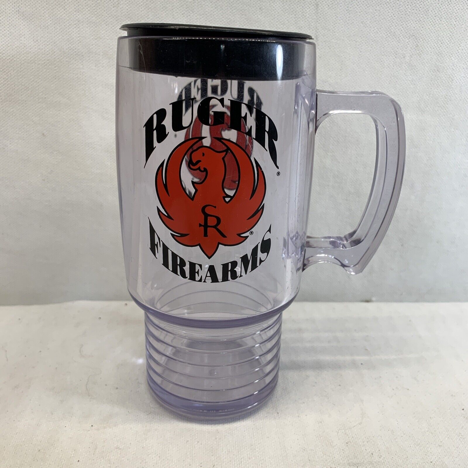 Ruger Firearms  Clear Plastic Mug With Handle & Lid