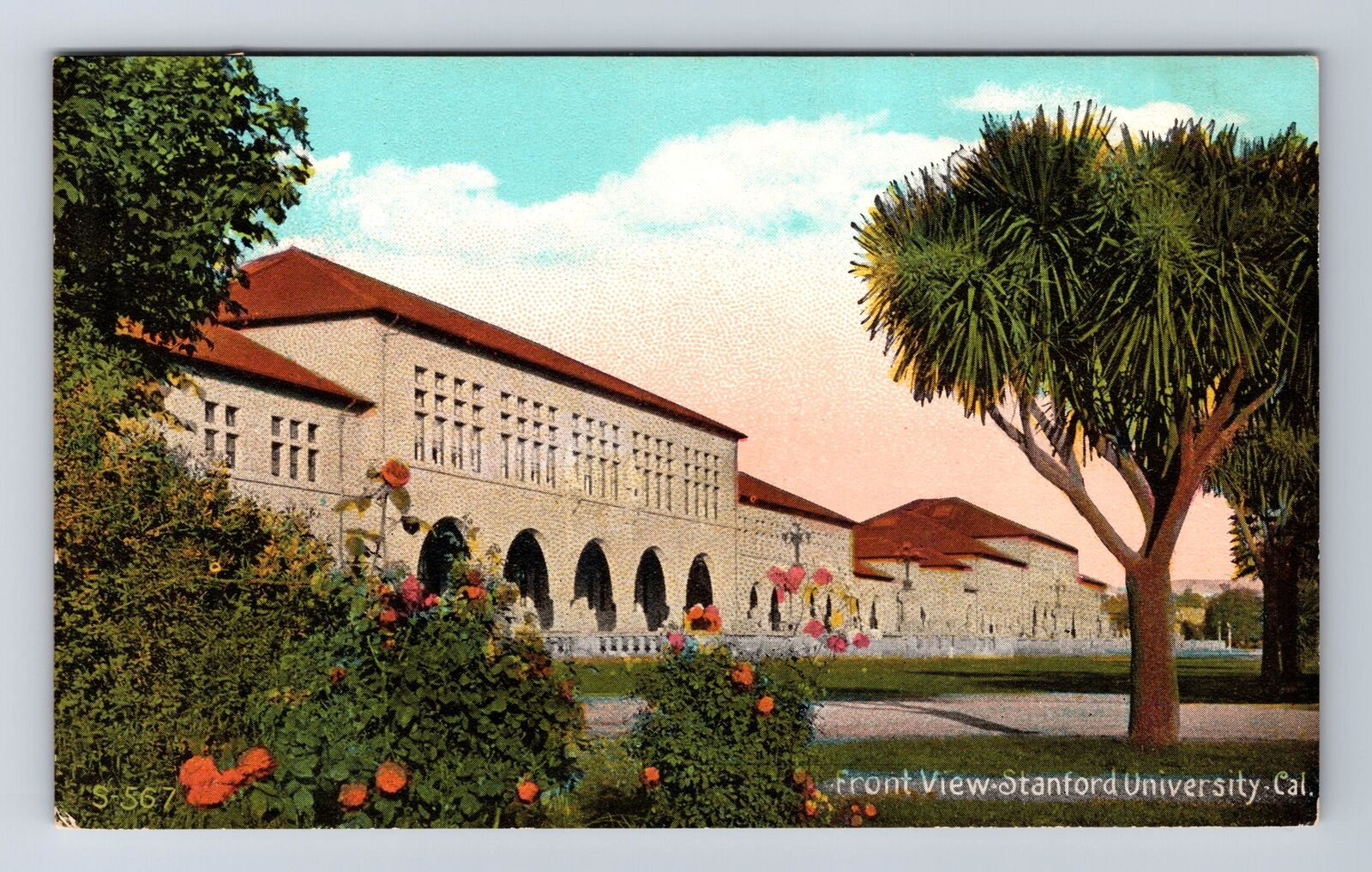 Stanford CA-California, Stanford University Front View, Antique Vintage Postcard