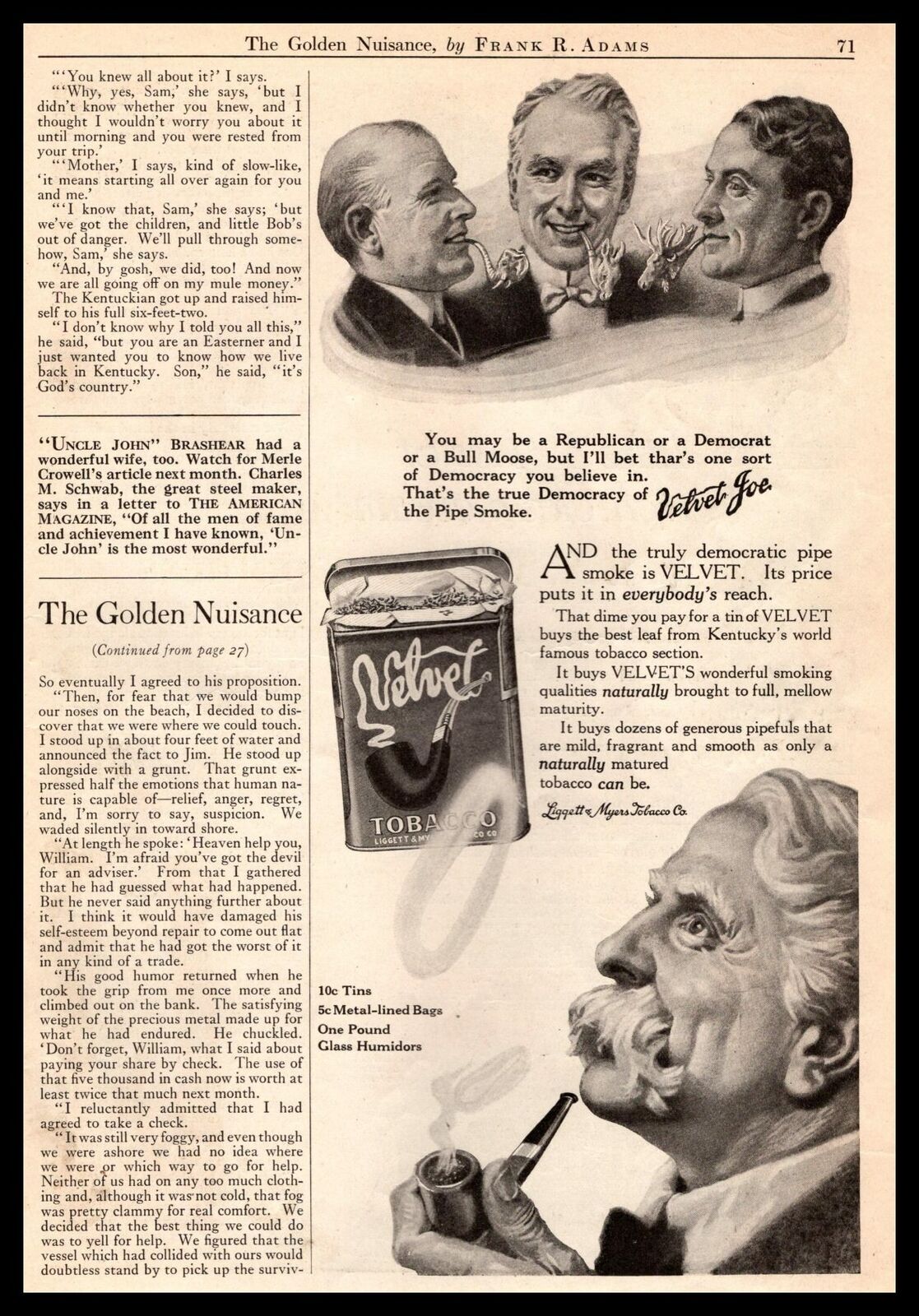 1916 Velvet Tobacco \