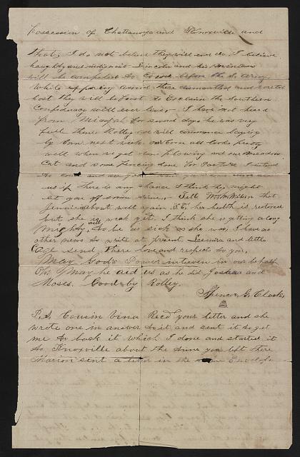 Photo:[Letter from Spencer G. Clack to W.R. Clack]
