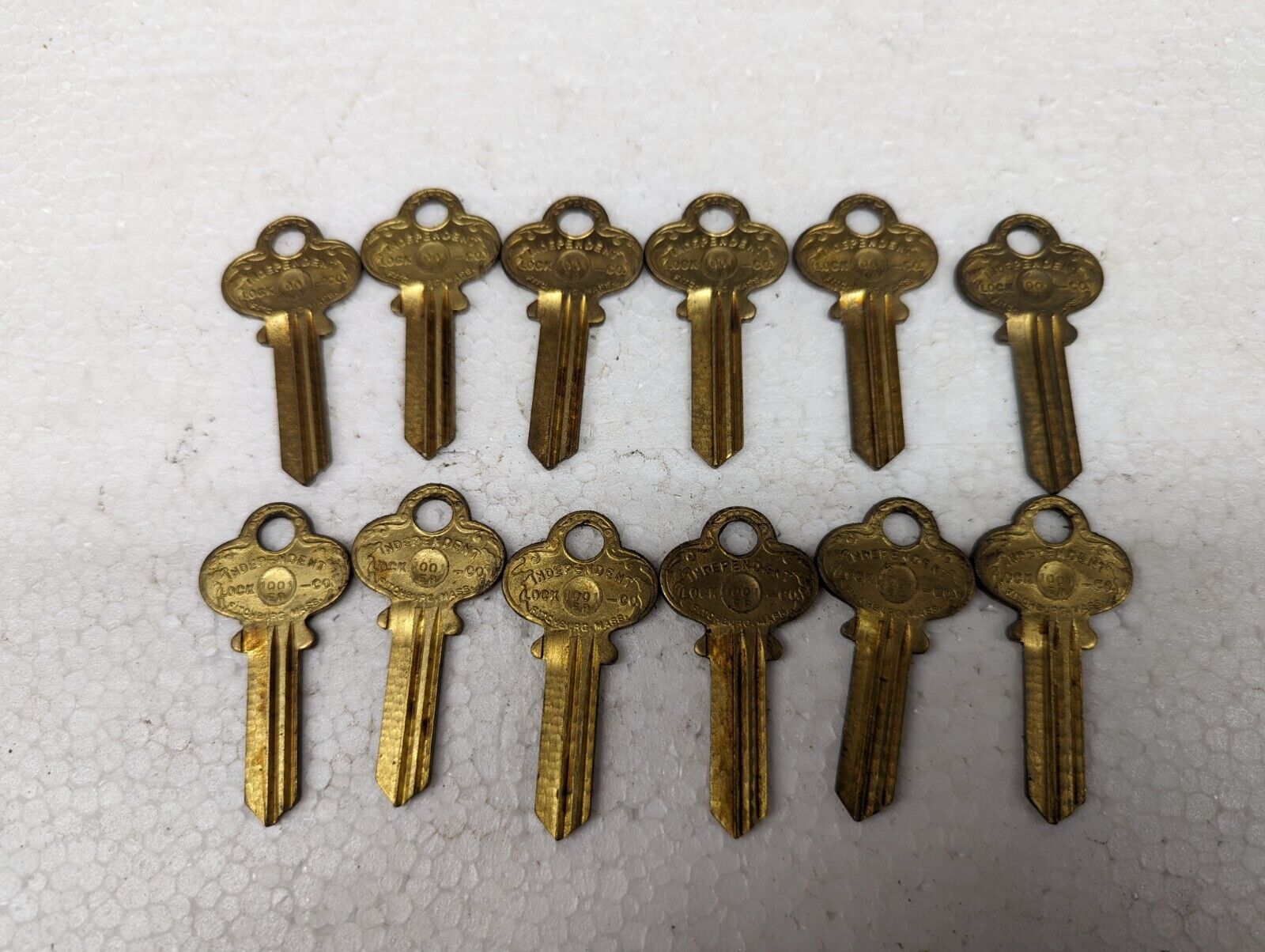 Lot of 12 Vintage Independent Lock Co/ILCO CO-3 Key Blanks, 5-Pin, Uncut USA