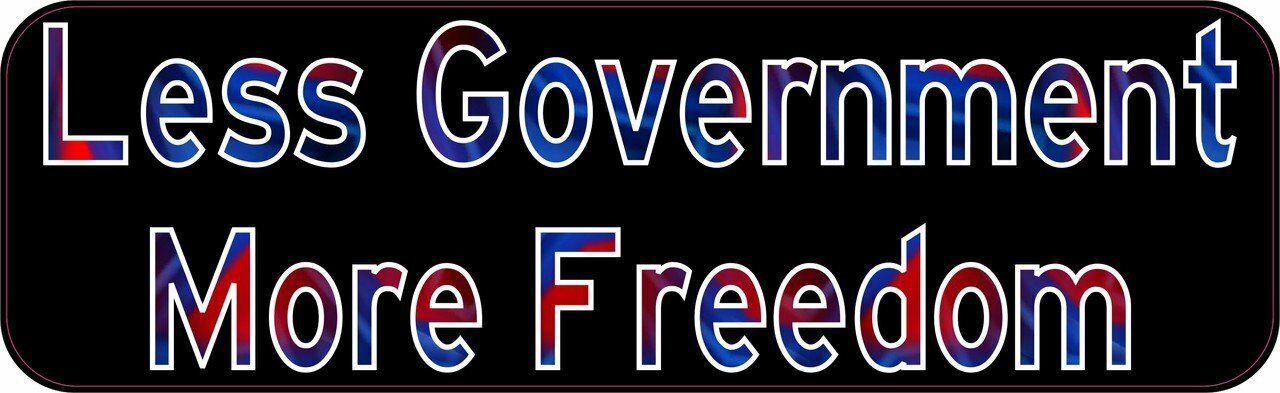 10in x 3in Less Government More Freedom Vinyl Sticker Car Vehicle Bumper Decal