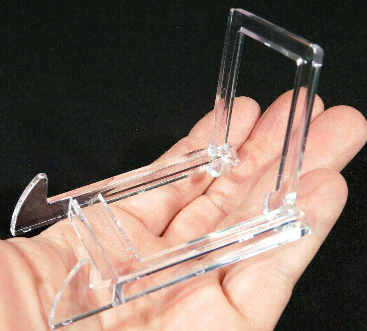 Easel Display Stand Small Size Adjustable Two Piece Clear Plastic