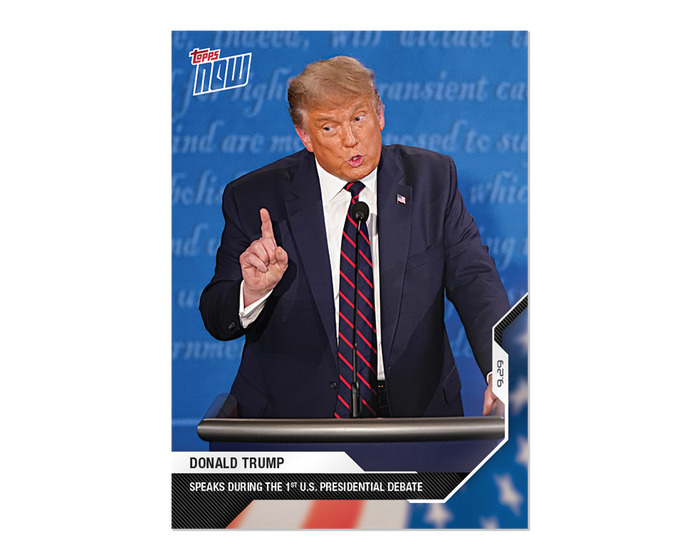 2020 TOPPS NOW USA ELECTION #3 DONALD TRUMP SPEAKS AT 1ST PRESIDENTIAL DEBATE