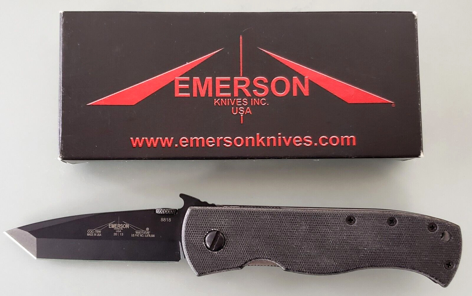 Vintage Emerson CQC-7BW Tactical Tanto Linerlock Folding Pocket Knife USA 2005